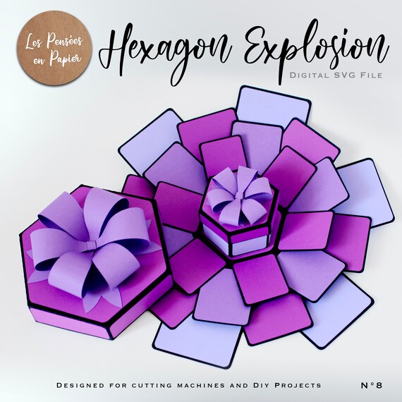 HEXAGON Explosion Box SVG File Instant Download Svg - Etsy Australia