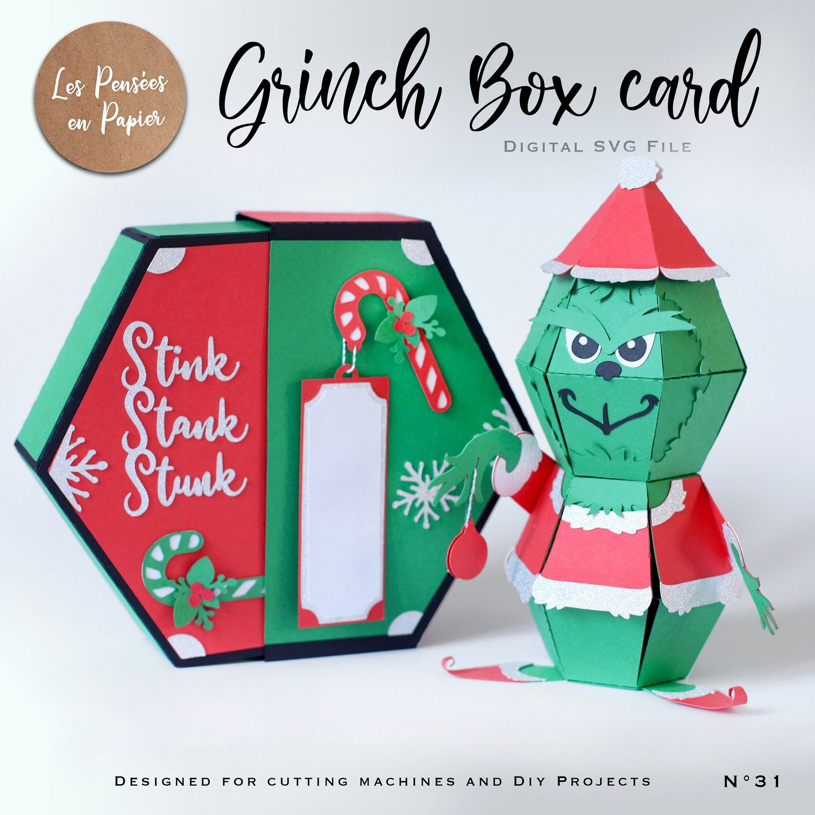 GRINCH BOX Card SVG Instant Download Svg Project for - Etsy New Zealand
