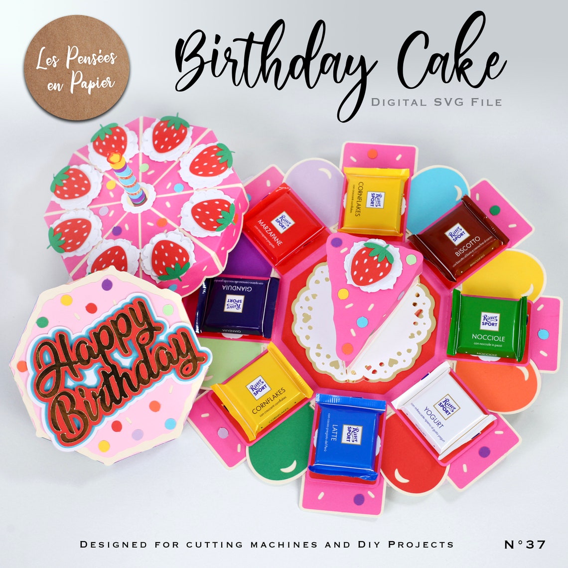 BIRTHDAY CAKE 3D SVG Explosion Box Instant Download Etsy UK