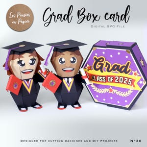 GRAD Box Card - 3D SVG | Download Immediato | Pop-up graduazione | Progetto per Cricut, Scanncut, Cameo - LPPSVG