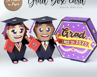 GRAD Box-kaart - 3D SVG | Direct downloaden | Pop-up voor afstuderen | Project voor Cricut, Scanncut, Cameo - LPPSVG