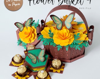FLOWER Basket 4 - 3D SVG | Instant Download | Project for Cricut, ScanNcut, Silhouette | LPPSVG