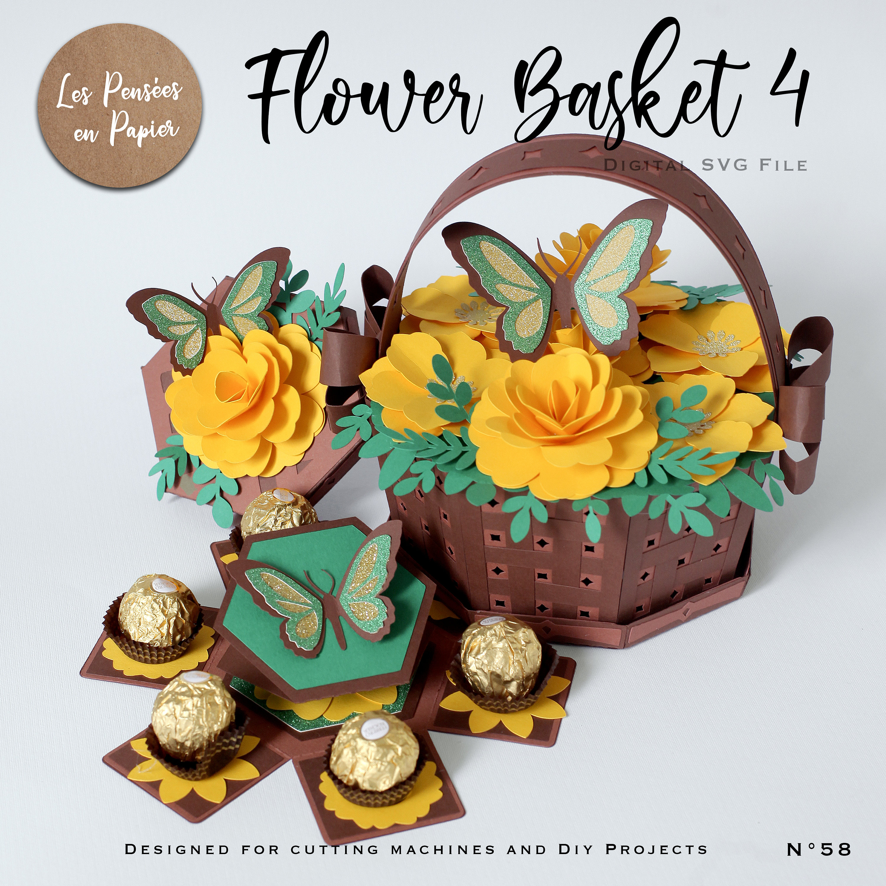 Bouquet Di Fiori Di Gelatina A Forma Di Gatto | Regalo Bambina Compleanno Con Etichetta E Sacchetto