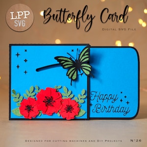 Carte PAPILLON - SVG 3D | Téléchargement instantané | Projet pour Cricut, Scanncut, Cameo - LPPSVG image 8