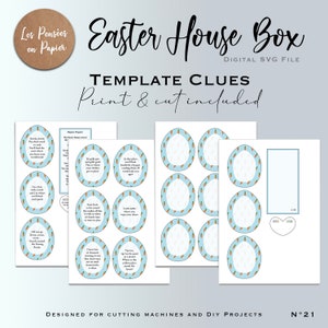 EASTER HOUSE Box SVG Easter Eggs Hunt Game Istant Download Christmas Svg Project for Cricut, Scanncut, Silhouette Exploding Box svg image 6