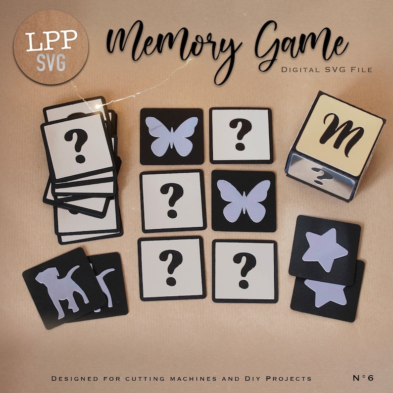 Memory Table Svg MEMORY Game - 3D SVG | Instant Download | 24 Pieces | Project for ...