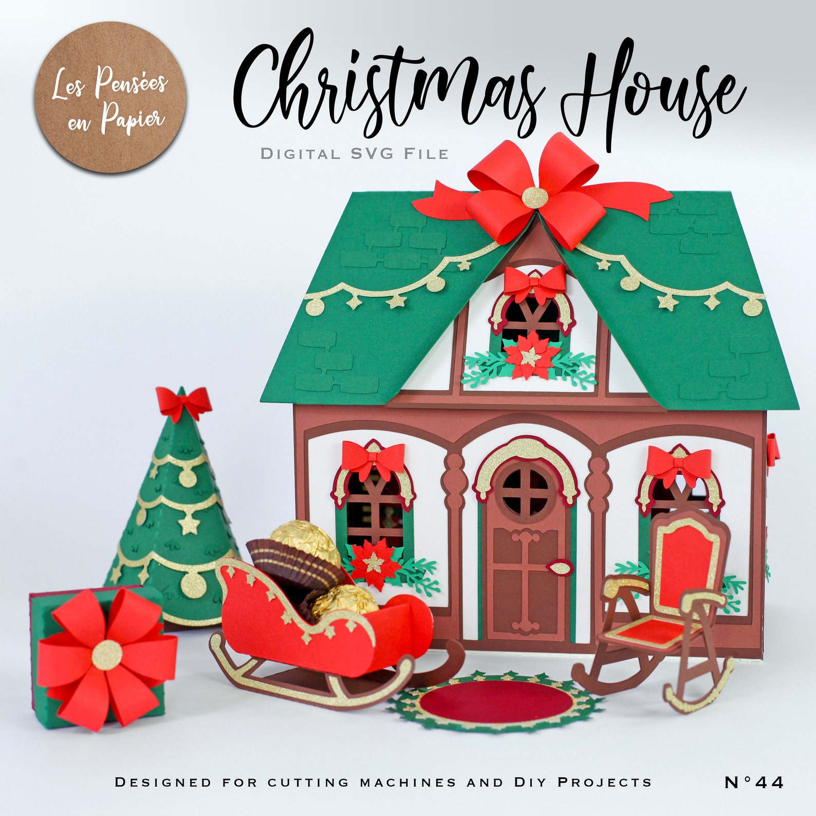 CHRISTMAS HOUSE SVG Instant Download Svg Project for - Etsy UK