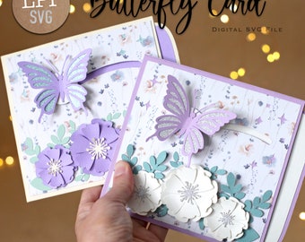 BUTTERFLY Card 3D SVG - Happy Birthday, Mother's Day Pop-up | Instant Download file for Cricut, ScanNcut, Cameo | lppsvg