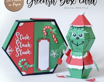 Carte de Noël VERTE - SVG 3D | Téléchargement instantané | Noël éphémère | Projet pour Cricut, Scanncut, Cameo - LPPSVG