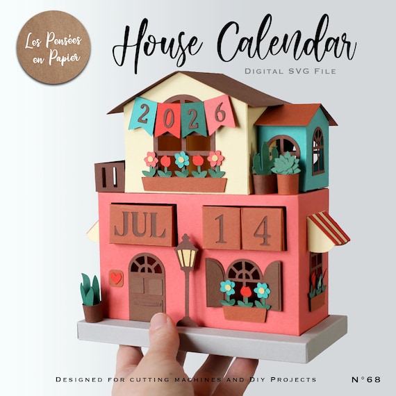 HOUSE Perpetual Calendar - 3D SVG | Download Immediato | Progetto per Cricut, Scanncut, Cameo | LPPSVG