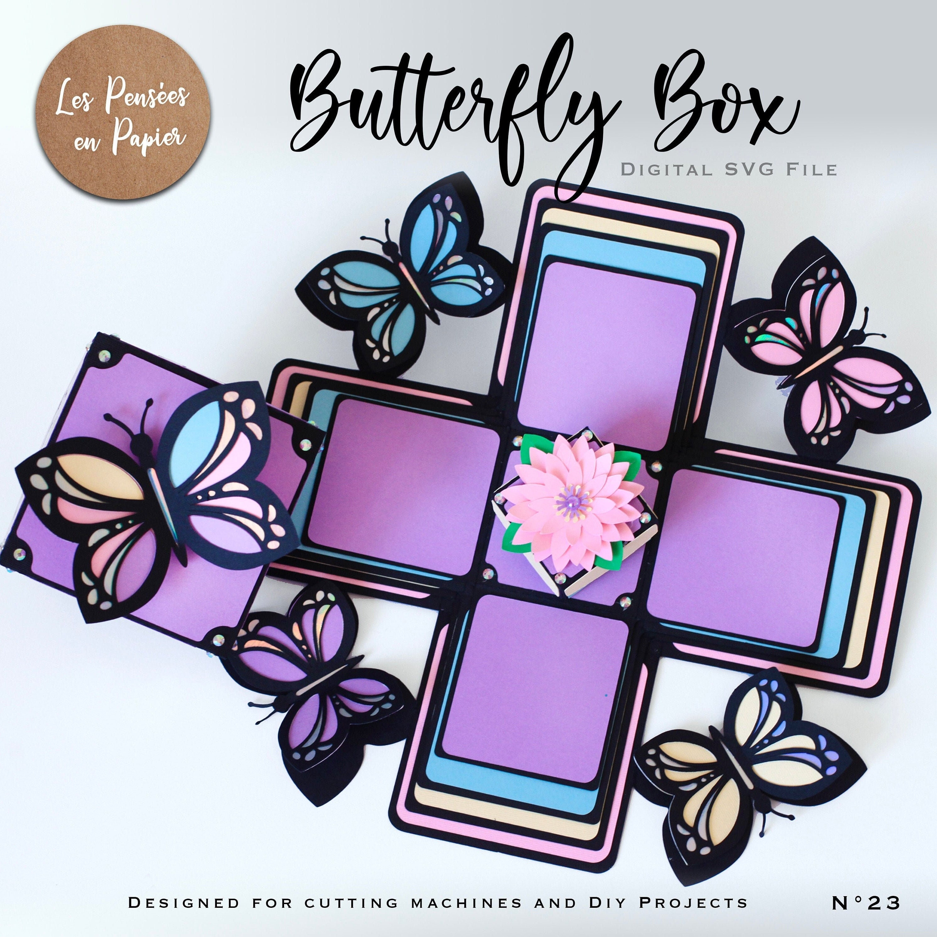 Blue Exploding Butterfly Box With Monarch Flying Butterflies -  Norway