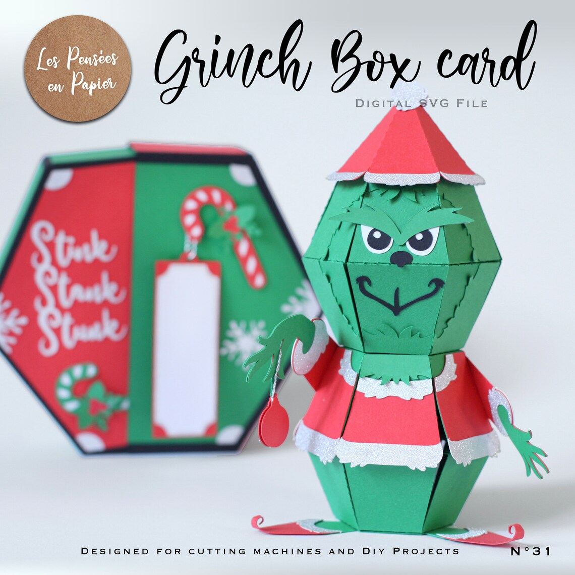 GRINCH BOX Card SVG Instant Download Svg Project for | Etsy UK