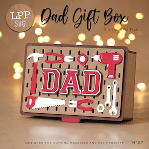 DAD Geschenkbox – 3D SVG | Sofortdownload | Vatertag | Projekt für Cricut, Scanncut, Cameo – LPPSVG