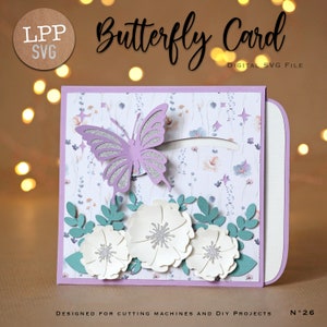 Carte PAPILLON - SVG 3D | Téléchargement instantané | Projet pour Cricut, Scanncut, Cameo - LPPSVG image 3