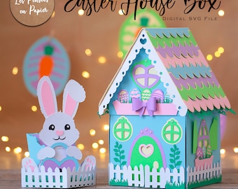 MAISON DE PÂQUES - 3D Svg| | Téléchargement instantané | Maison et jeu de Pâques Exploding Box | Projet pour Cricut, Scanncut, Cameo - LPPSVG