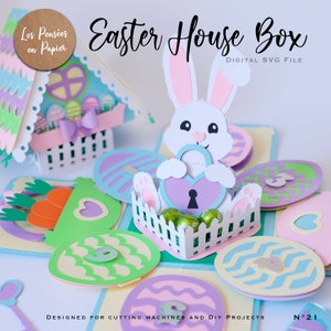 EASTER HOUSE Box SVG Easter Eggs Hunt Game Istant Download Christmas Svg Project for Cricut, Scanncut, Silhouette Exploding Box svg image 5