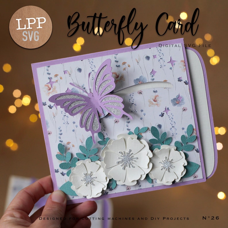 Carte PAPILLON - SVG 3D | Téléchargement instantané | Projet pour Cricut, Scanncut, Cameo - LPPSVG image 6