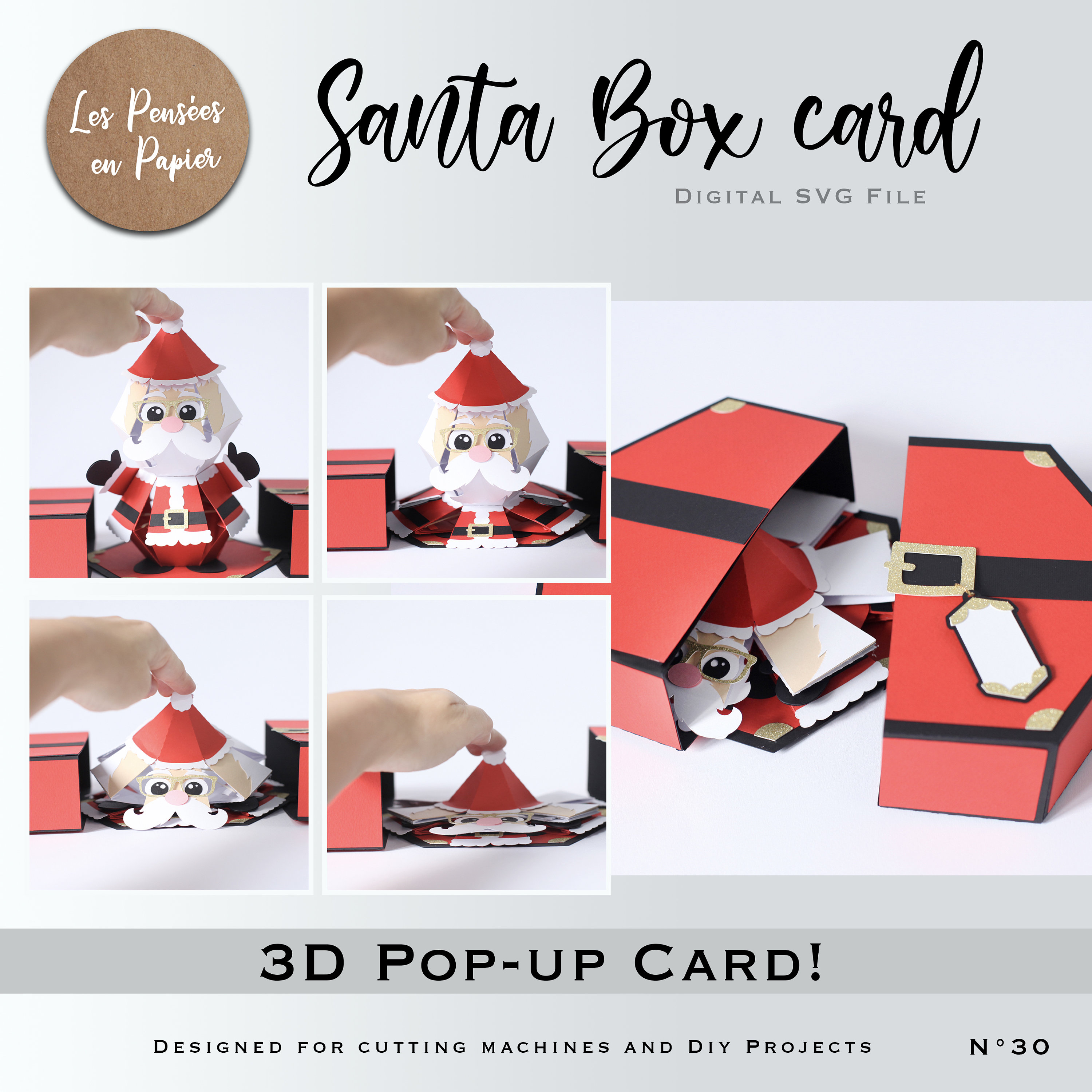 SANTA BOX Card SVG Instant Download Svg Project for Etsy UK