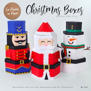 Boîtes de NOËL - SVG 3D | Téléchargement instantané | Coffret de Noël | Projet pour Cricut, Scanncut, Cameo - LPPSVG