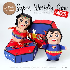 40 % RABATT | Wundermama + Superpapa – 3D SVG | Sofortdownload | Helden-Popup | Projekt für Cricut, Scanncut, Cameo – LPPSVG