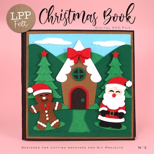 FELT Christmas Book - 3D SVG | Download Immediato | Calendario dell'Avvento in feltro | Progetto per Cricut, Scanncut, Cameo - LPPSVG