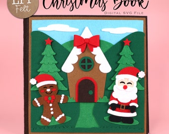 FELT CHRITMAS Book - Advent Calendar 3d SVG Project | Instant Download| Project for Cricut, ScanNcut, Cameo | assembly video included