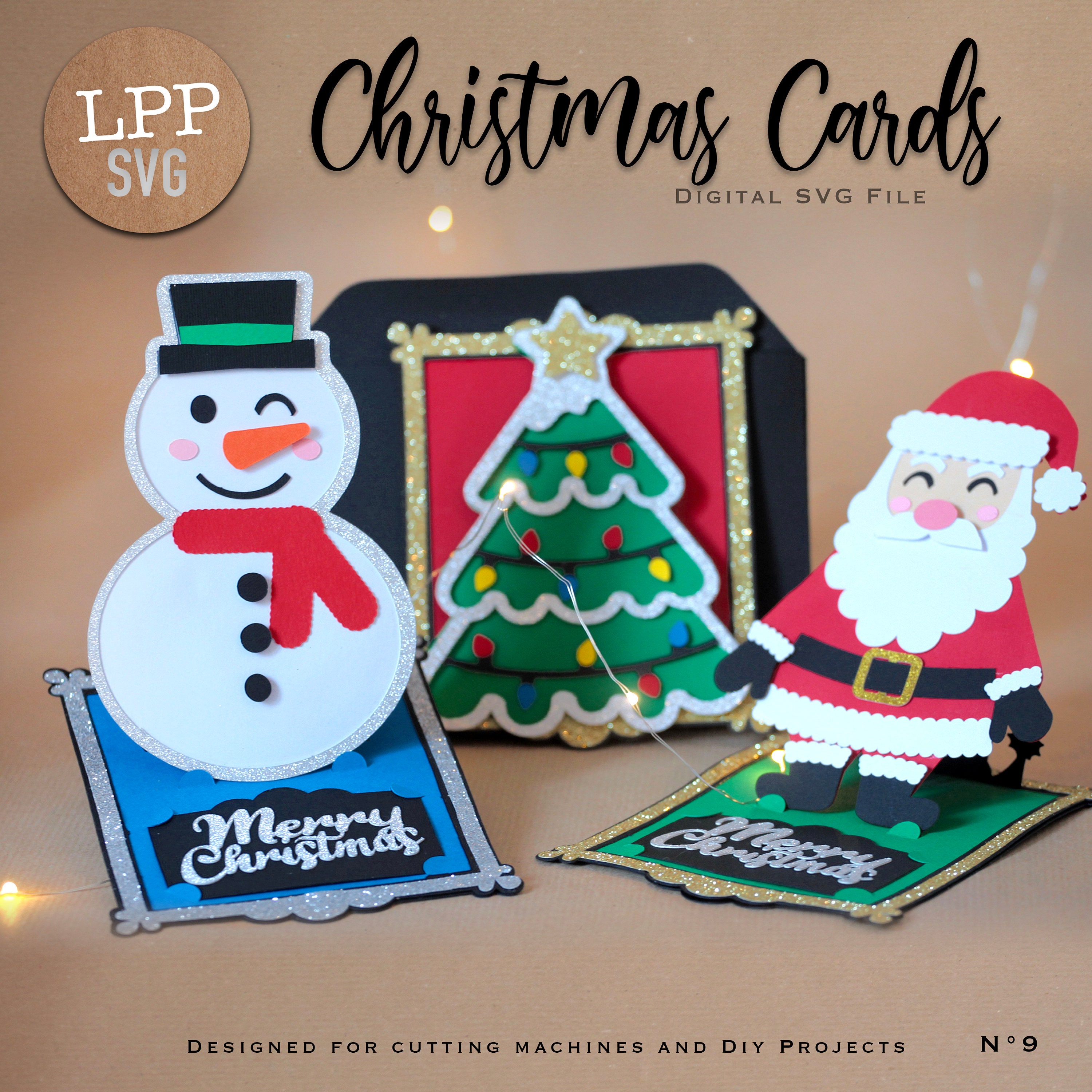 CHRISTMAS CARDS SVG Template Instant Download Project for - Etsy