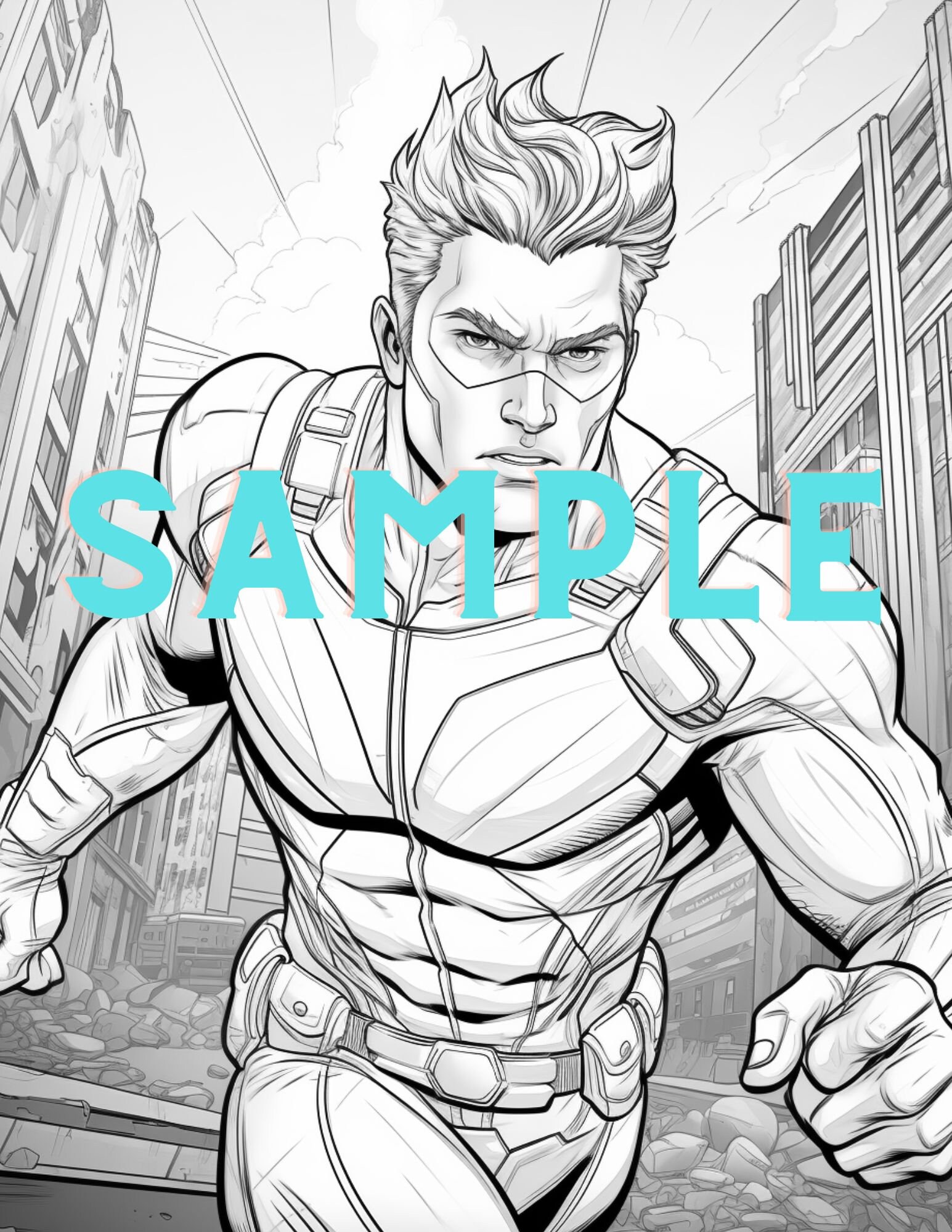 SUPERHERO COMIC BOOK Coloring Pages - Etsy