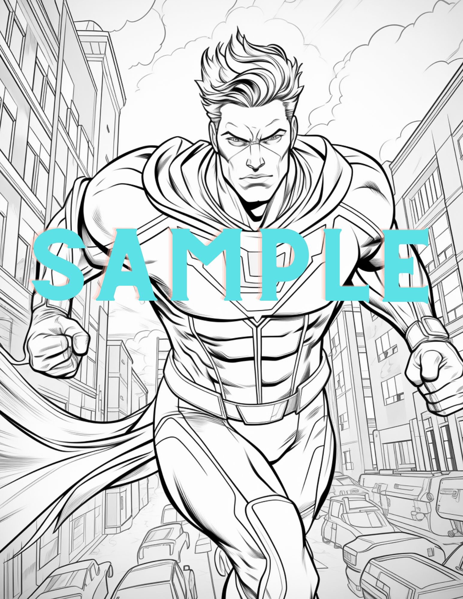 SUPERHERO COMIC BOOK Coloring Pages - Etsy