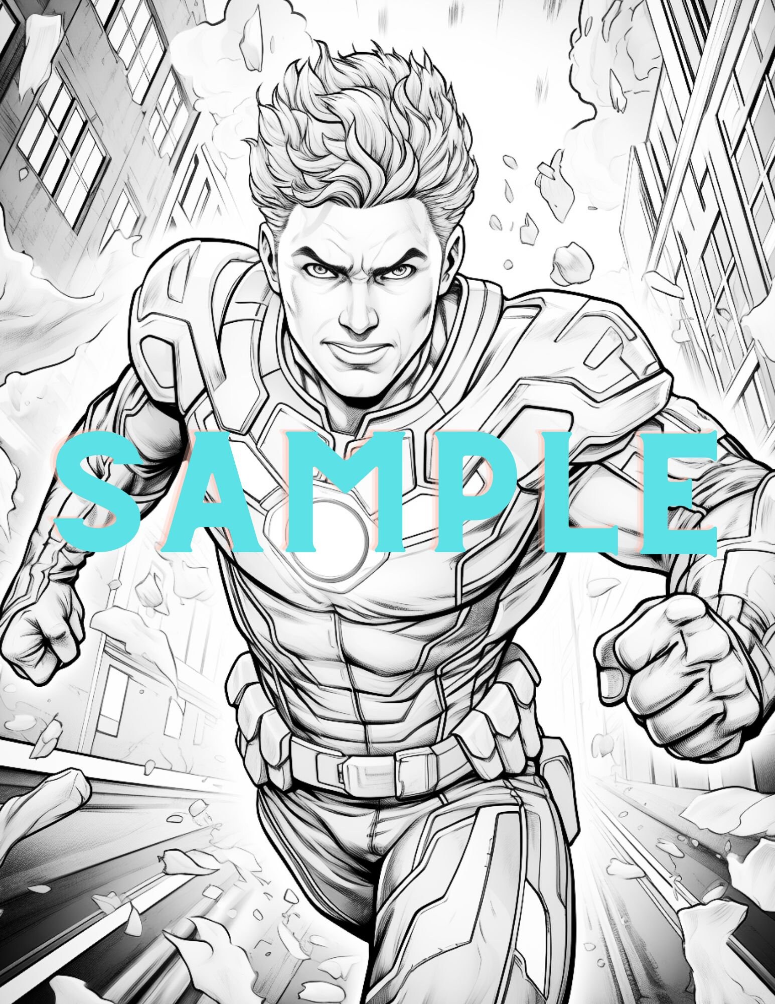 SUPERHERO COMIC BOOK Coloring Pages - Etsy