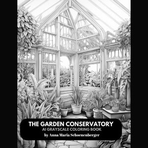 GARDEN CONSERVATORY - 50 AI Grayscale Coloring Pages