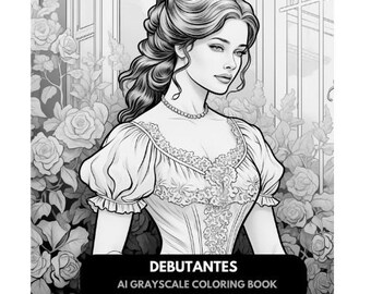 DEBUTANTES - 50 AI Grayscale Coloring Pages