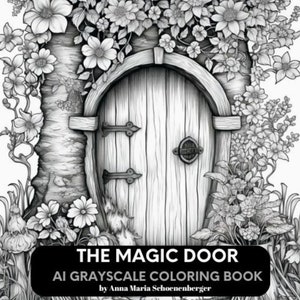 The Magic Door - 50 AI Grayscale Coloring Pages