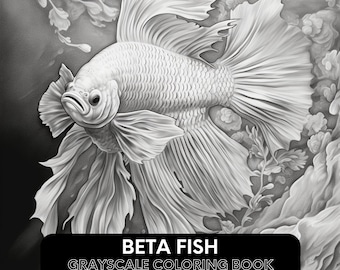 BETA FISH - 50 Grayscale Coloring Pages
