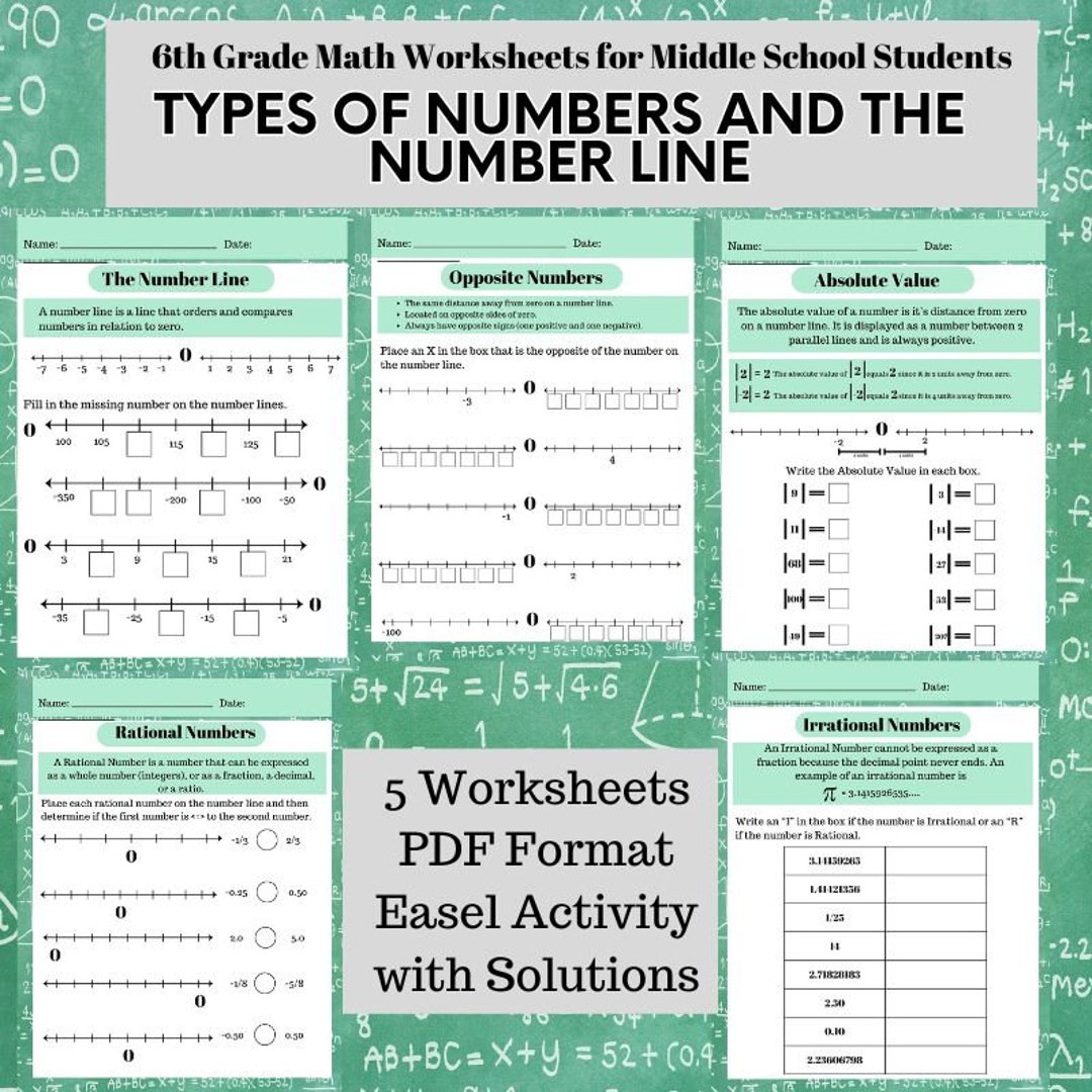types-of-numbers-and-the-number-line-6th-grade-math-worksheets-for