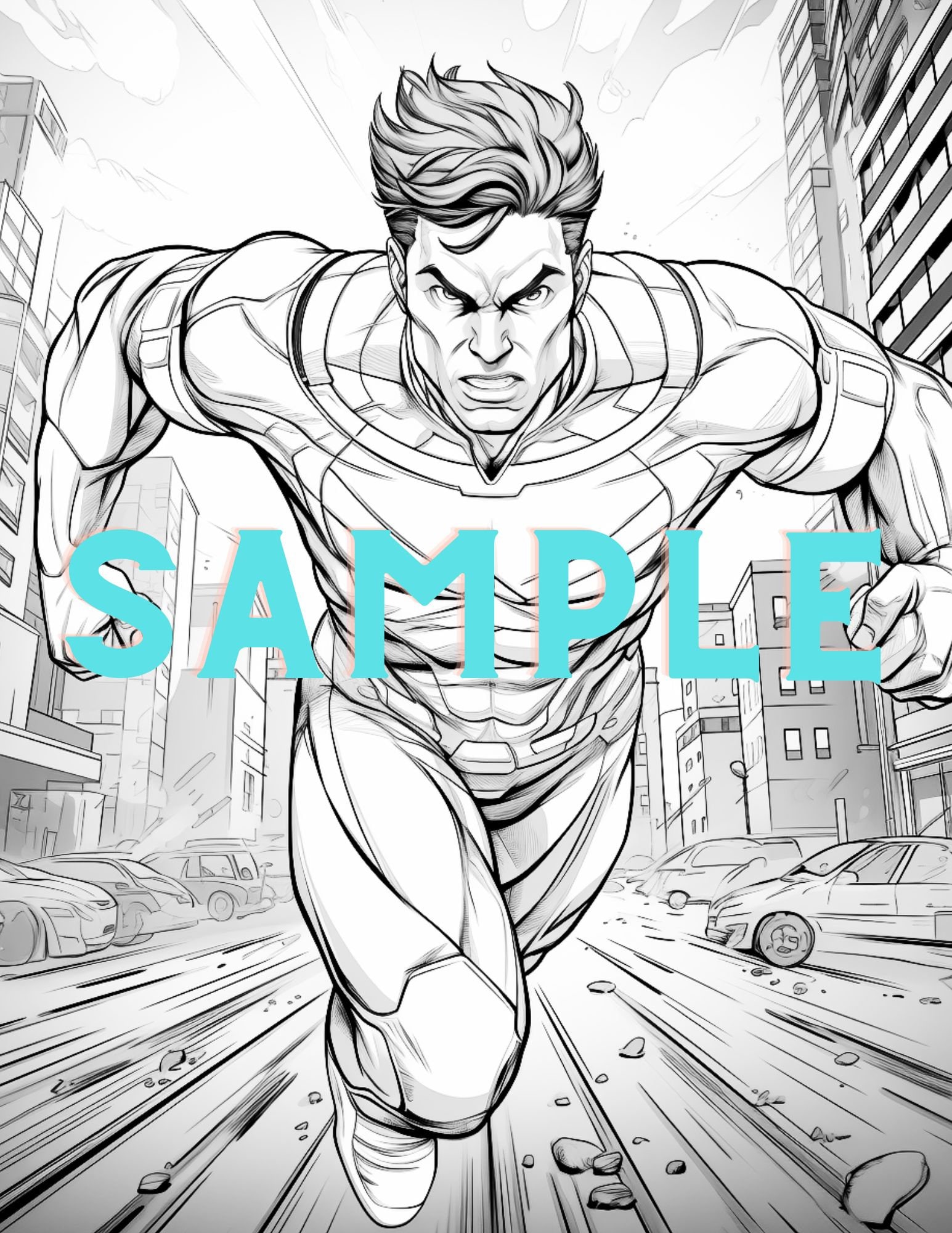 SUPERHERO COMIC BOOK Coloring Pages - Etsy