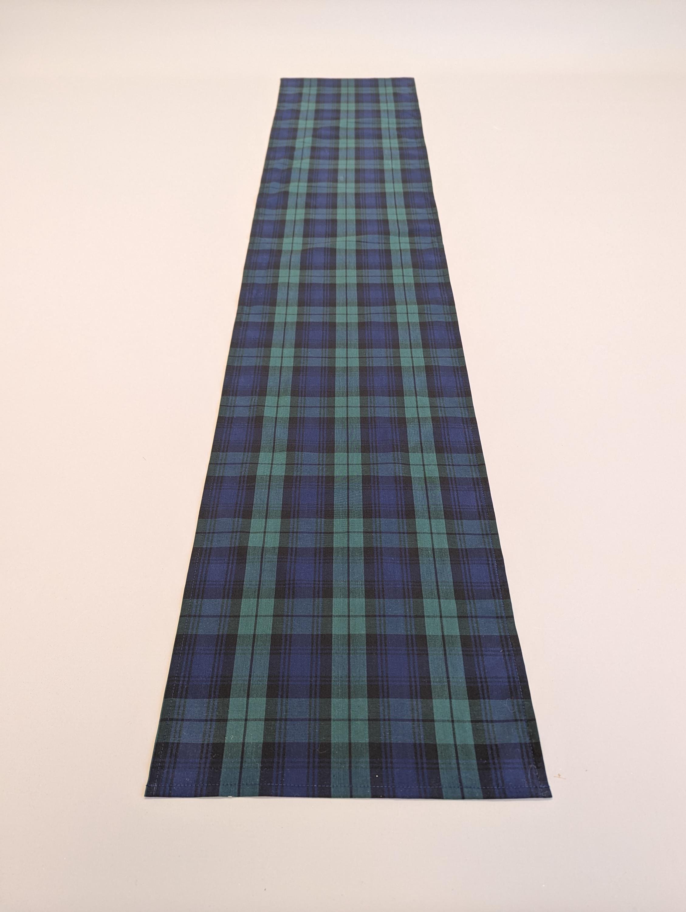 From 70 to 500 cm Long BLACK WATCH Cotton Tartan Runner Placemat Table Napkins Plaid Burns Night