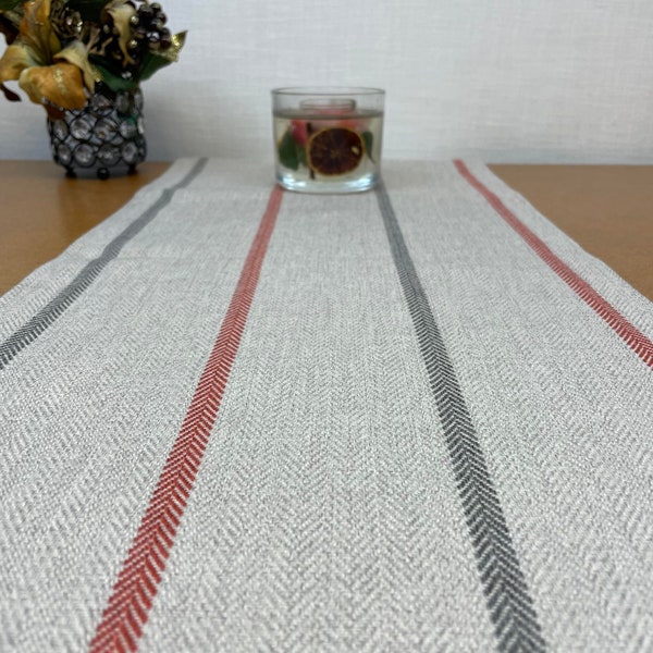 105 cm lång bordslöpare röd blå beige bordsdekoration