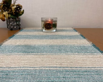 150 cm Long Table Runner Beige Grey Blue Table Decor