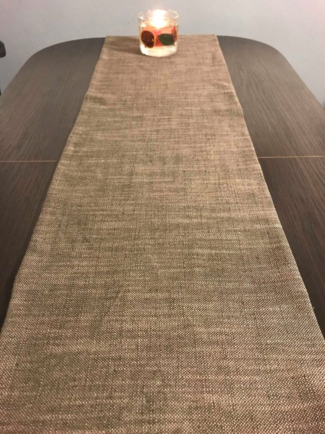 135 Cm Longtable Runner Table Decor Gift Brown Linen Double Etsy UK
