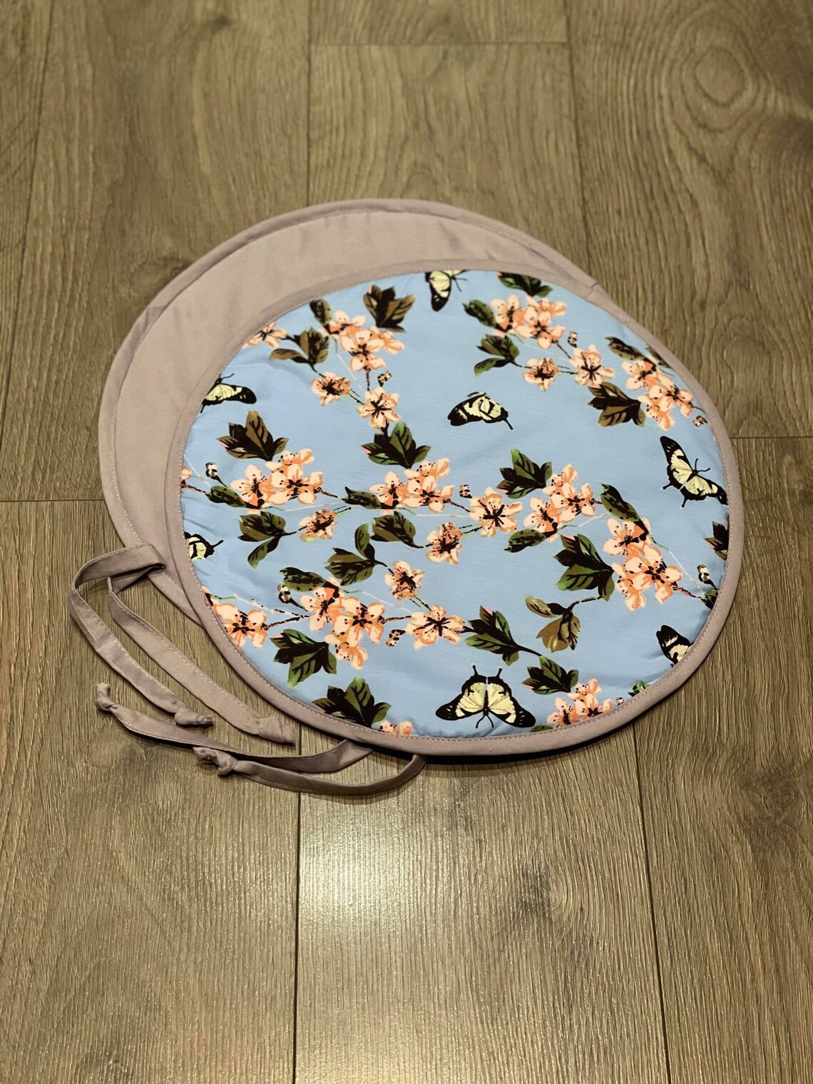 Aga Hob Lid Mat Pad Round Hob Cover With Straps Blue Etsy