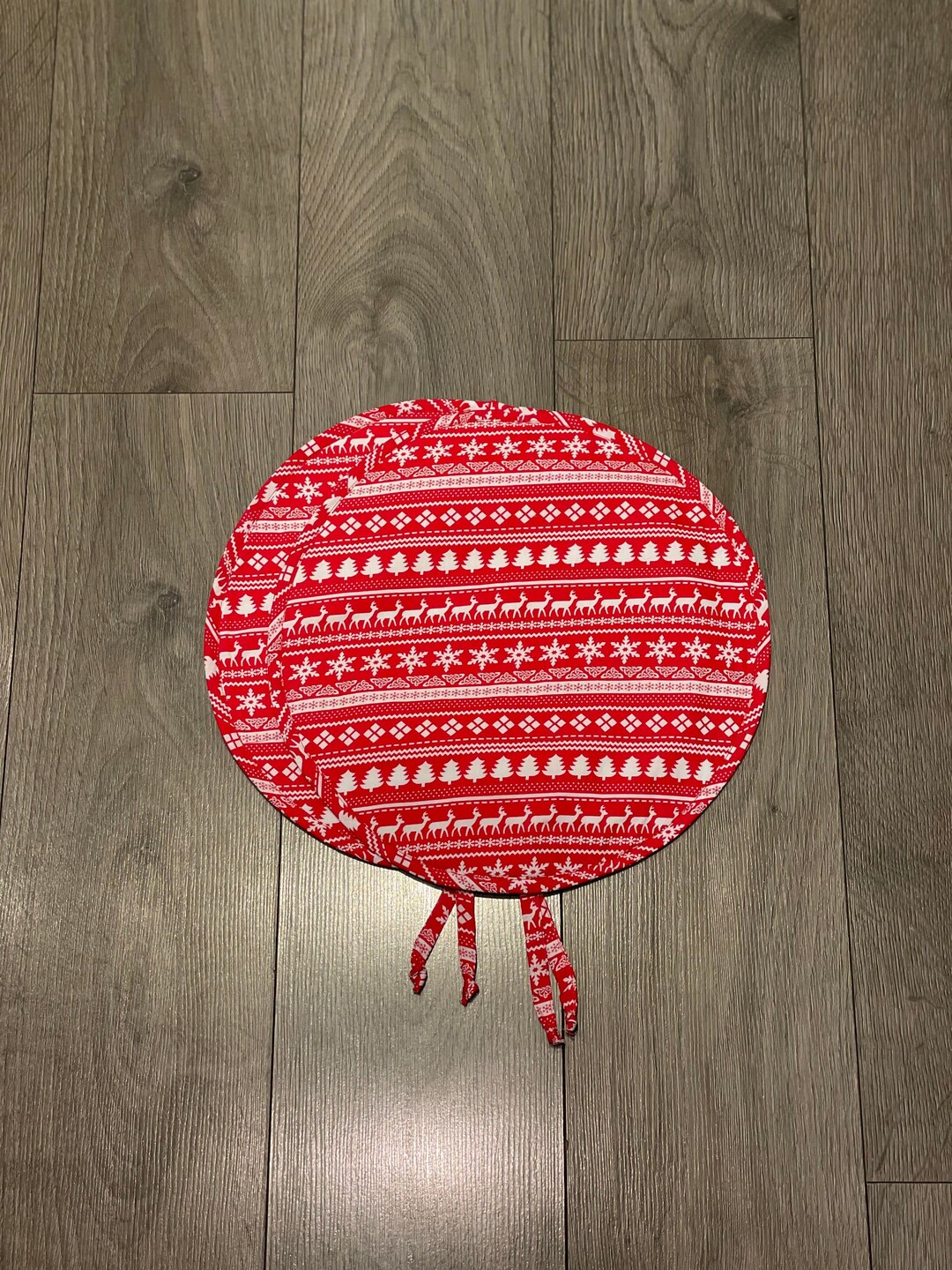 Aga Hob Lid Mat Pad Round Hob Cover With Straps Red White Etsy