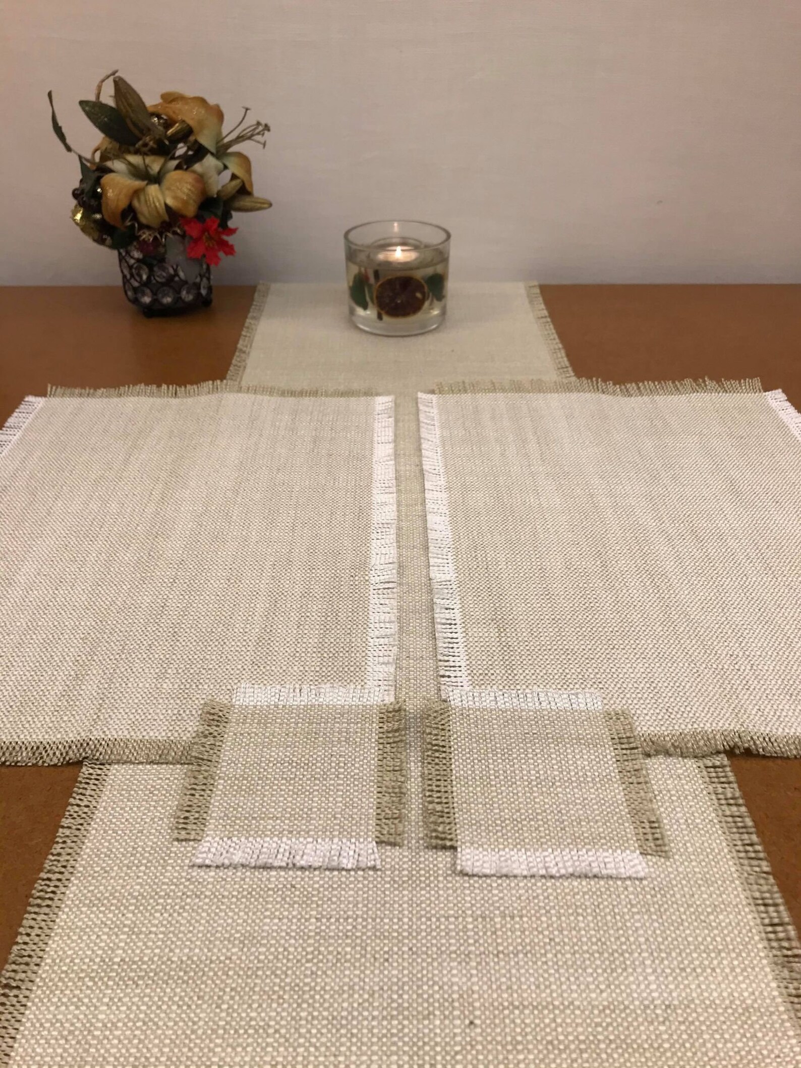 From 70 to 250 Cm Long Fringed Table Runner Table Decor Beige Etsy UK
