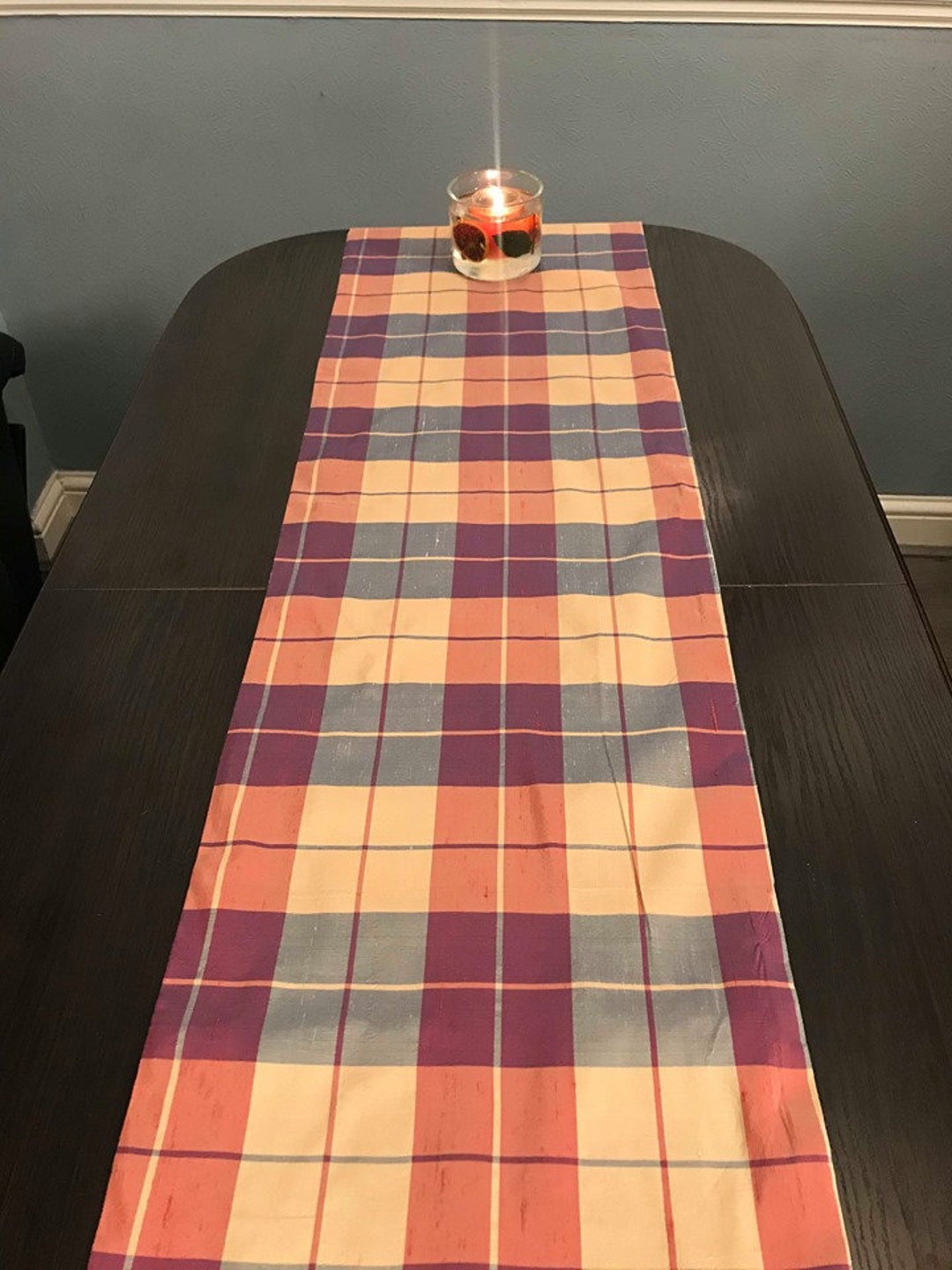 Check Silk Table Runner Table Decor Gift Tartan Table Runner Etsy Denmark
