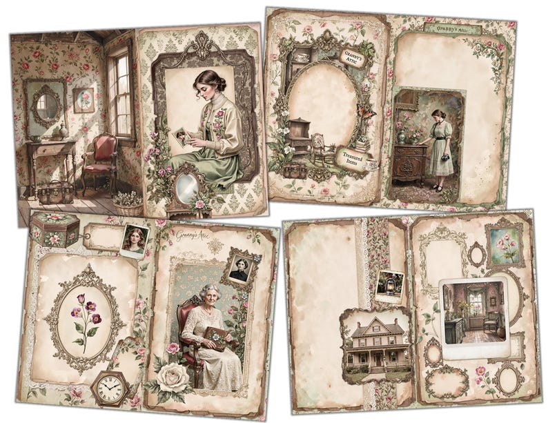 Vintage Floral Junk Journal Kit, Victorian Ephemera (PDF) - Etsy