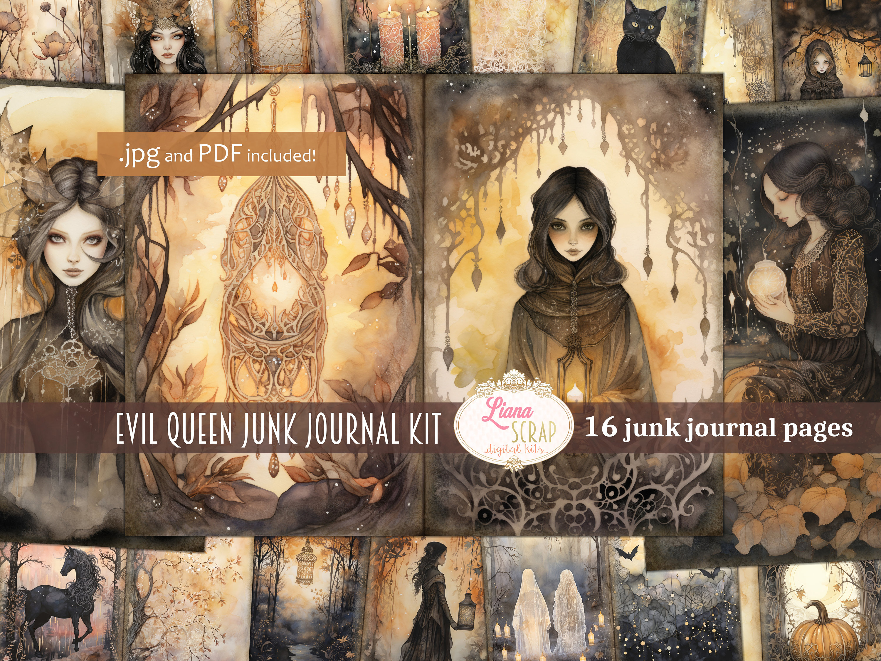 邪悪な女王のデジタルジャンクジャーナルキット、ハロウィーン