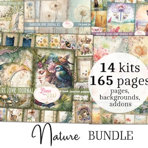 Nature Junk Journal BUNDEL - 14 kits, Fantasy Collage Printables, Weide en Moeder Natuur Digitale Kit, 165 junk journal-pagina's