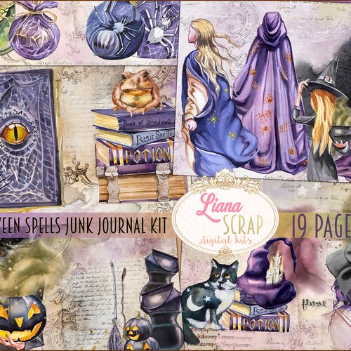 Winter Witch Junk Journal Kit Digital Printable Pages - Etsy