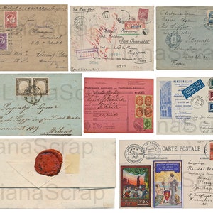 Vintage Ephemera Printables, Digital Post Cards, Envelopes and Old ...