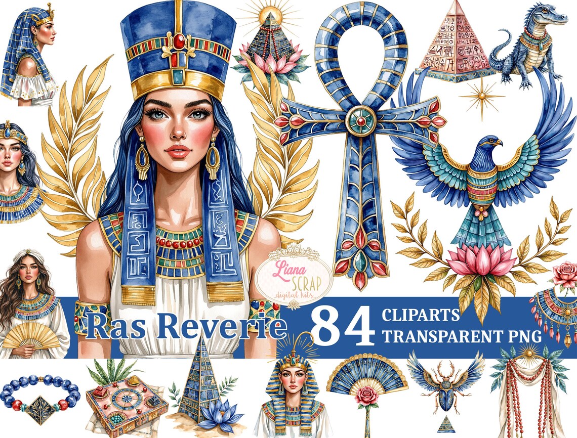 Egyptian Clipart Bundle – Ancient Egypt Graphics, Stickers (PNG ...